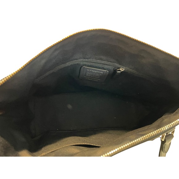 Coach Navy Perforated Leather Gallery Tote‎ Shoulder Bag Style 1499 - Picture 4 of 7